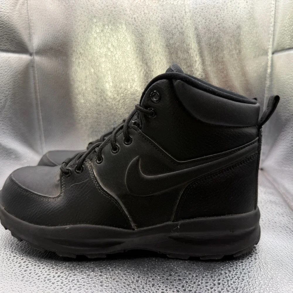 Size 6.5Y Nike Manoa LTR (GS) Mid‎ Black Kids Leather Lace-Up Boots BQ5372-001